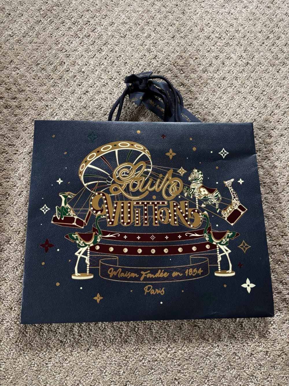 Louis Vuitton Limited Edition 2024 Holiday Navy Gift Bag